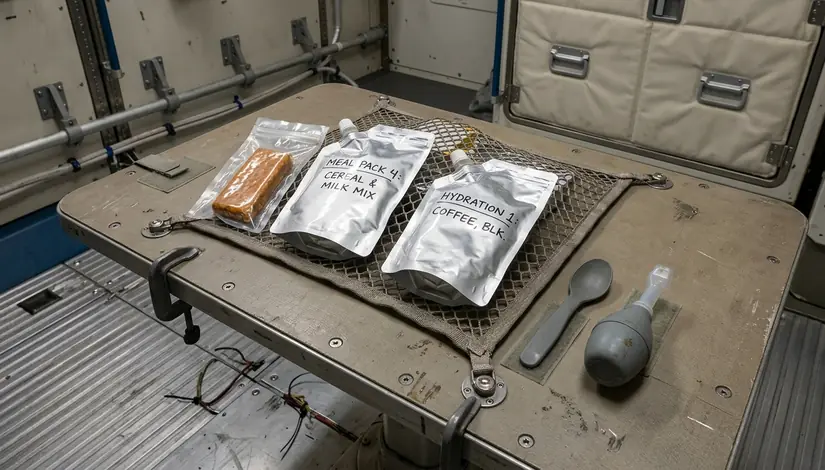 Image showing low gravity breakfast